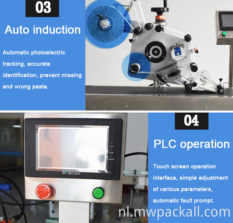 Automatisch plastic flacon platte ampul pot glazen ronde fles etiketteringsmachine